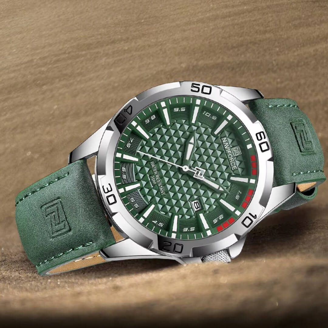 Reloj Naviforce Hombre Cuero Verde | NAV-146