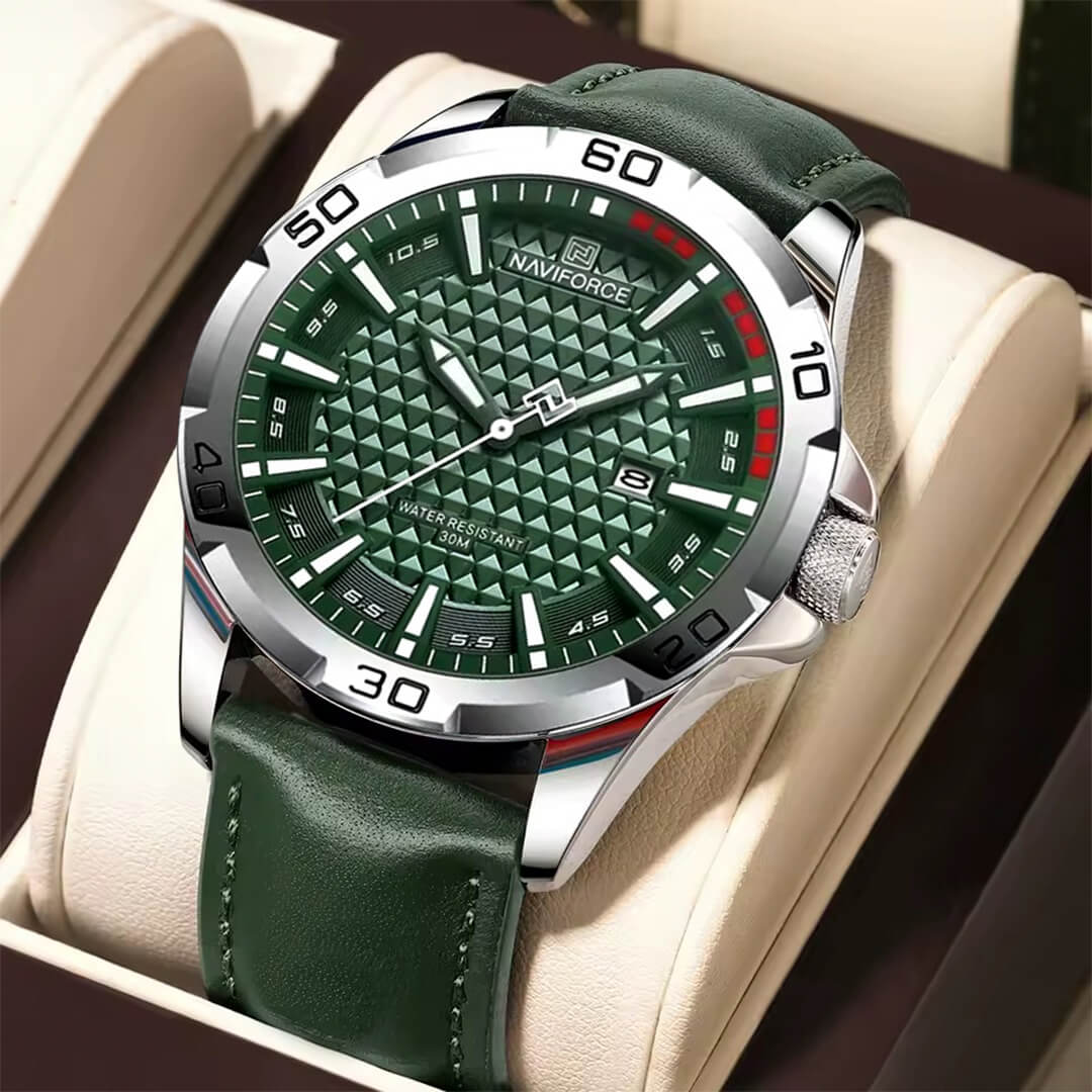 Reloj Naviforce Hombre Cuero Verde | NAV-146