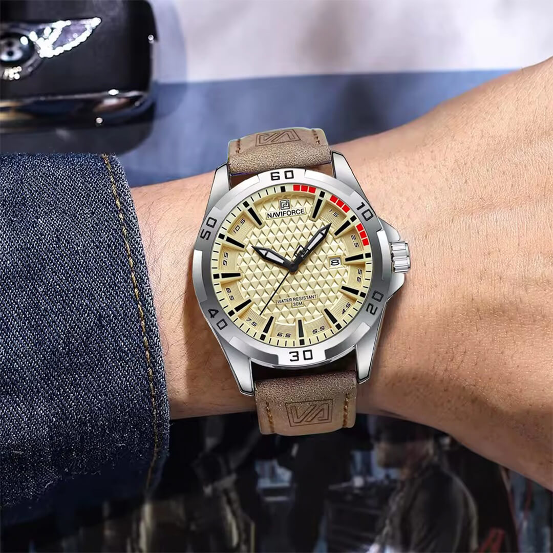Reloj Naviforce Hombre Cuero Camel | NAV-147