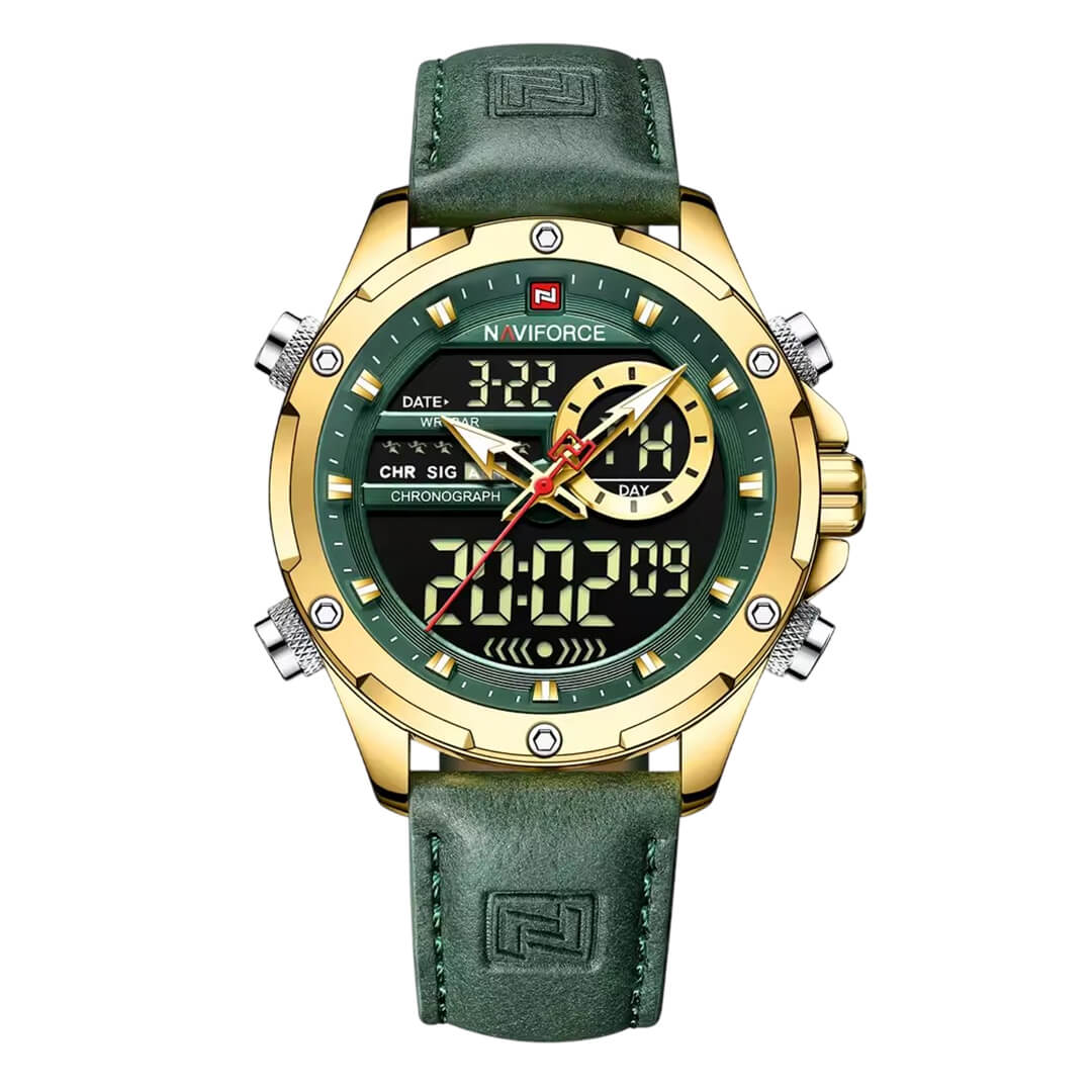 Reloj Naviforce Hombre Cuero Verde | NAV-149