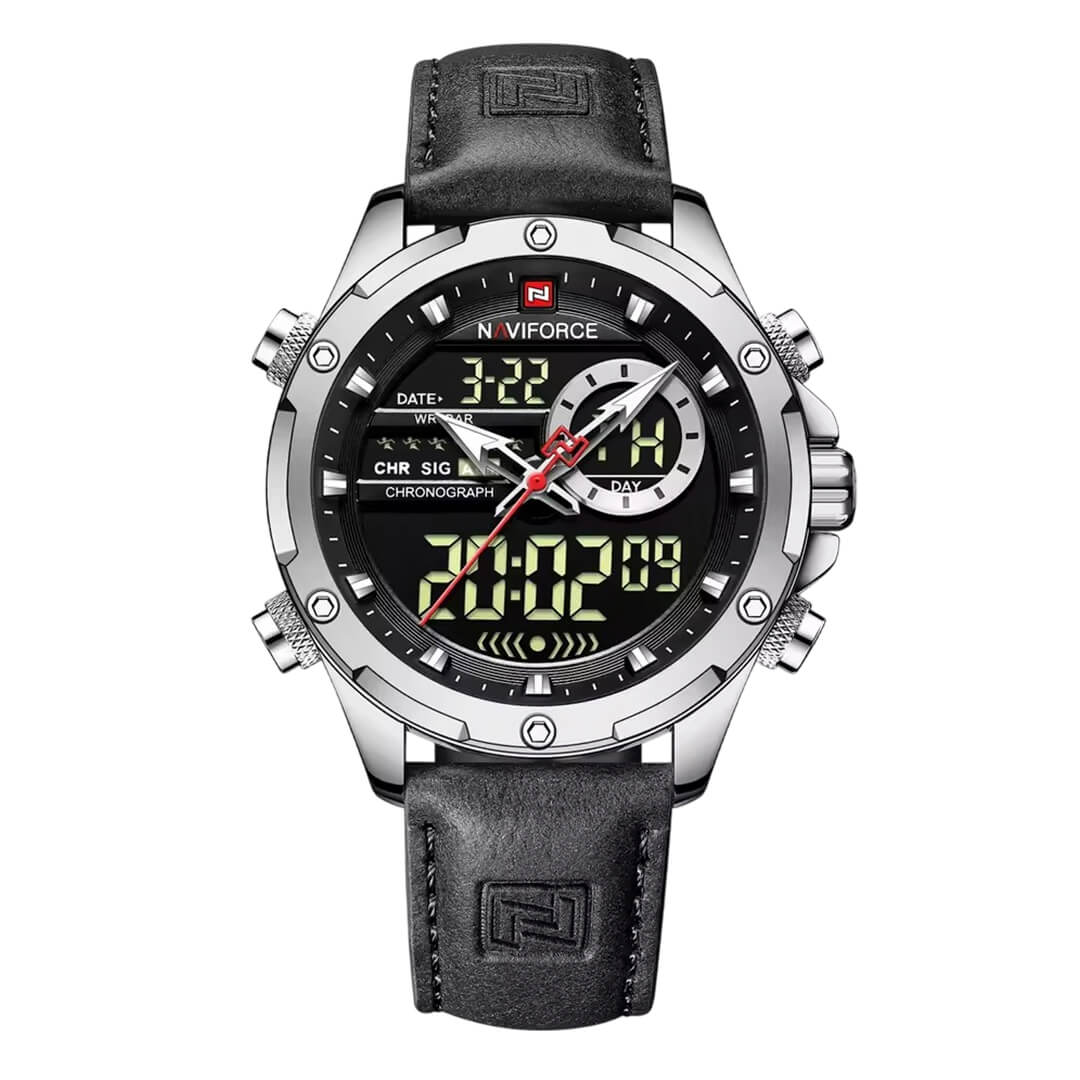 Reloj Naviforce Hombre Cuero Negro | NAV-150