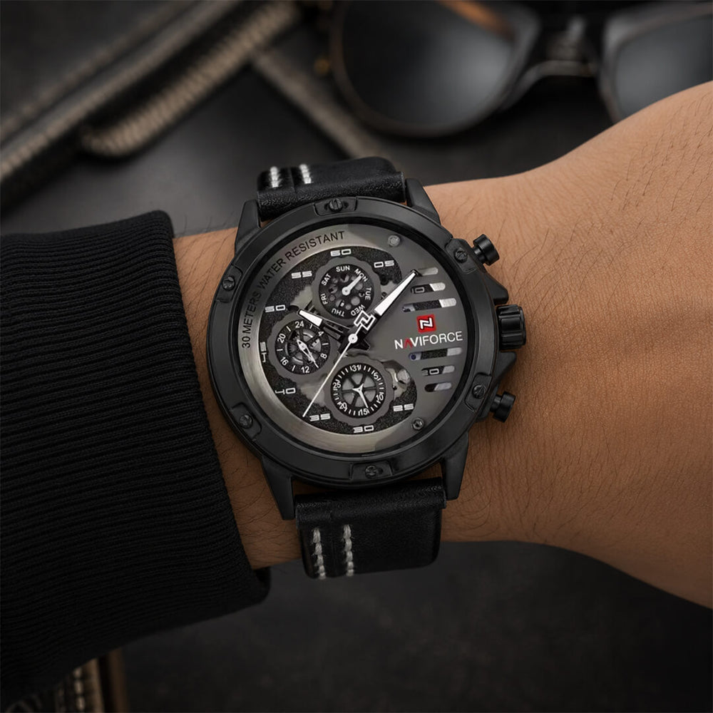 Reloj Naviforce NAV-38 Hombre Cuero Negro