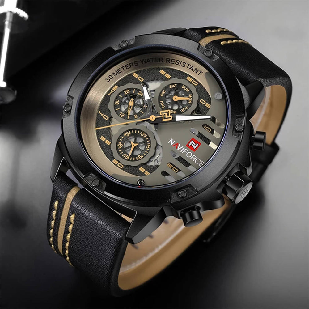 Reloj Naviforce NAV-39 Hombre Cuero Negro