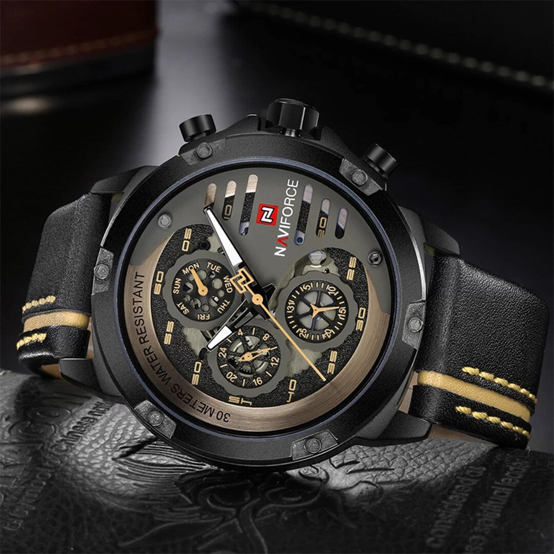 Reloj Naviforce NAV-39 Hombre Cuero Negro