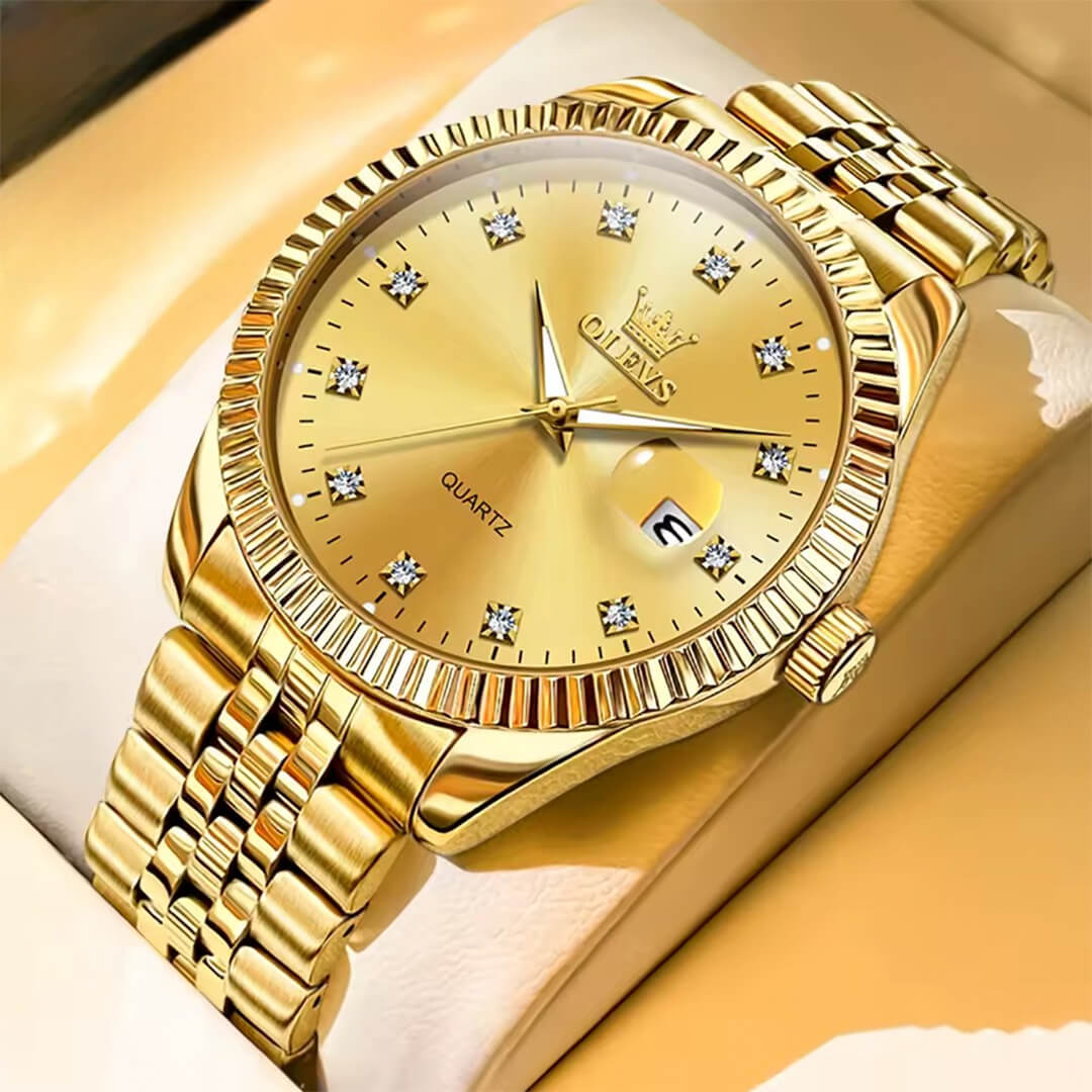 Reloj Olevs OLV-10 Hombre Acero Dorado