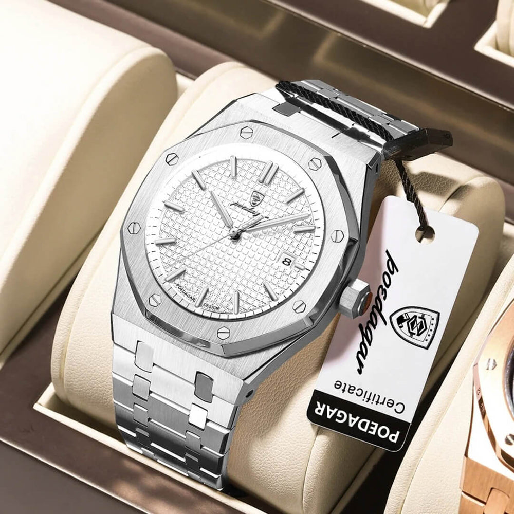 Reloj Poedagar POE-42 Hombre Acero Blanco