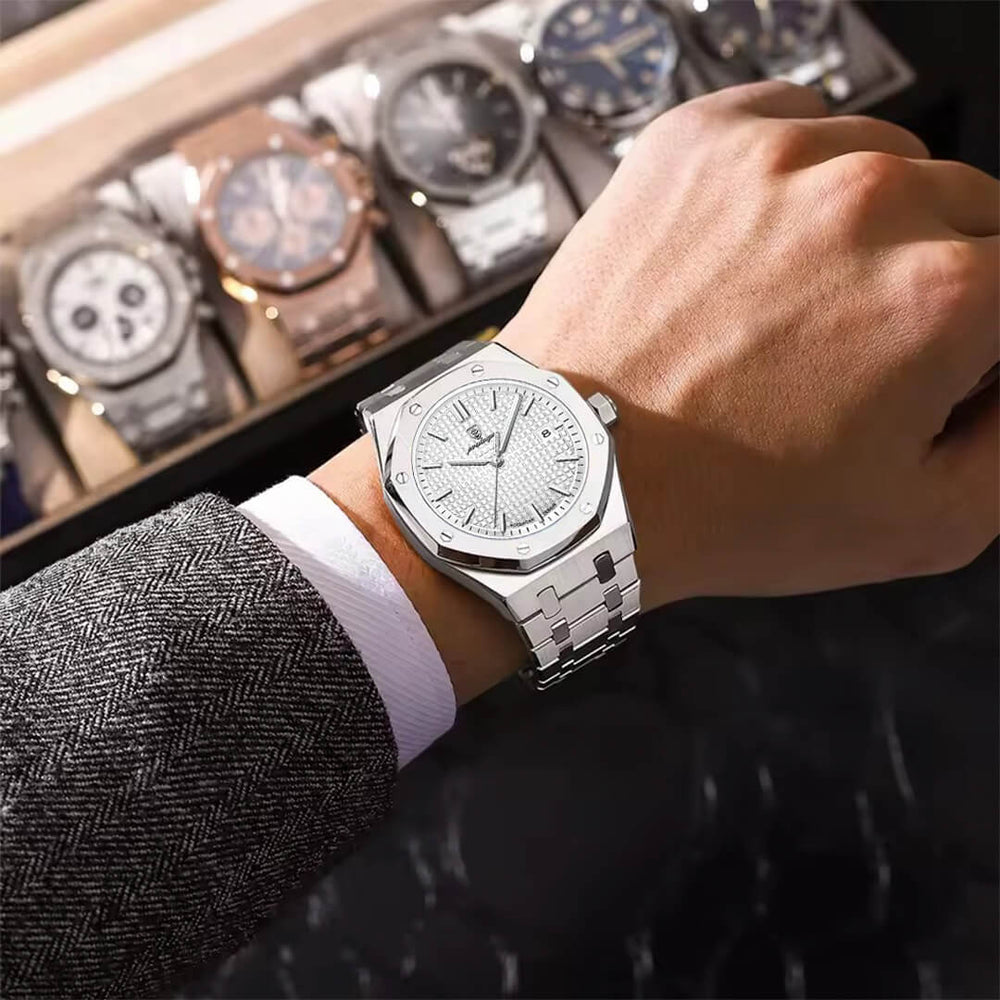 Reloj Poedagar POE-42 Hombre Acero Blanco