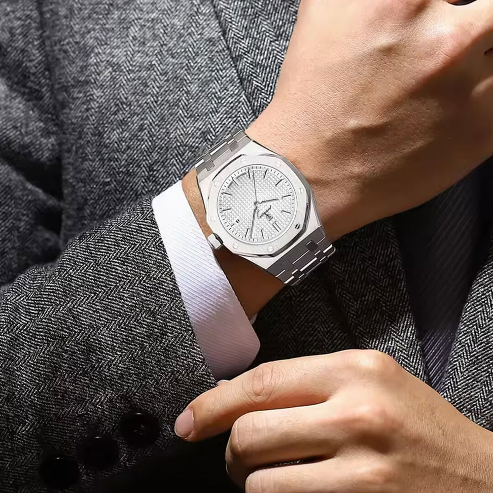 Reloj Poedagar POE-42 Hombre Acero Blanco
