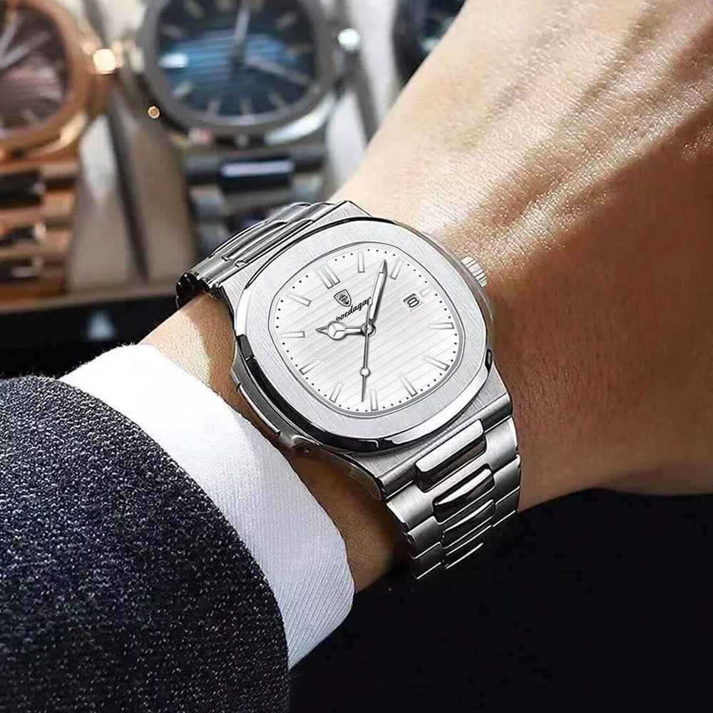 Reloj Poedagar POE-9 Hombre Acero Plateado