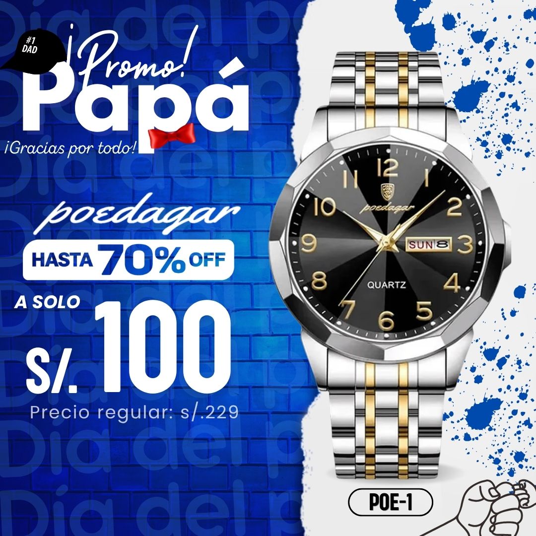 Reloj Poedagar POE-1 Hombre Acero Plateado