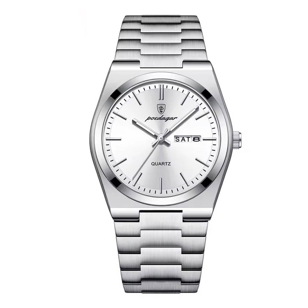Reloj Poedagar POE-13 Hombre Acero Plateado