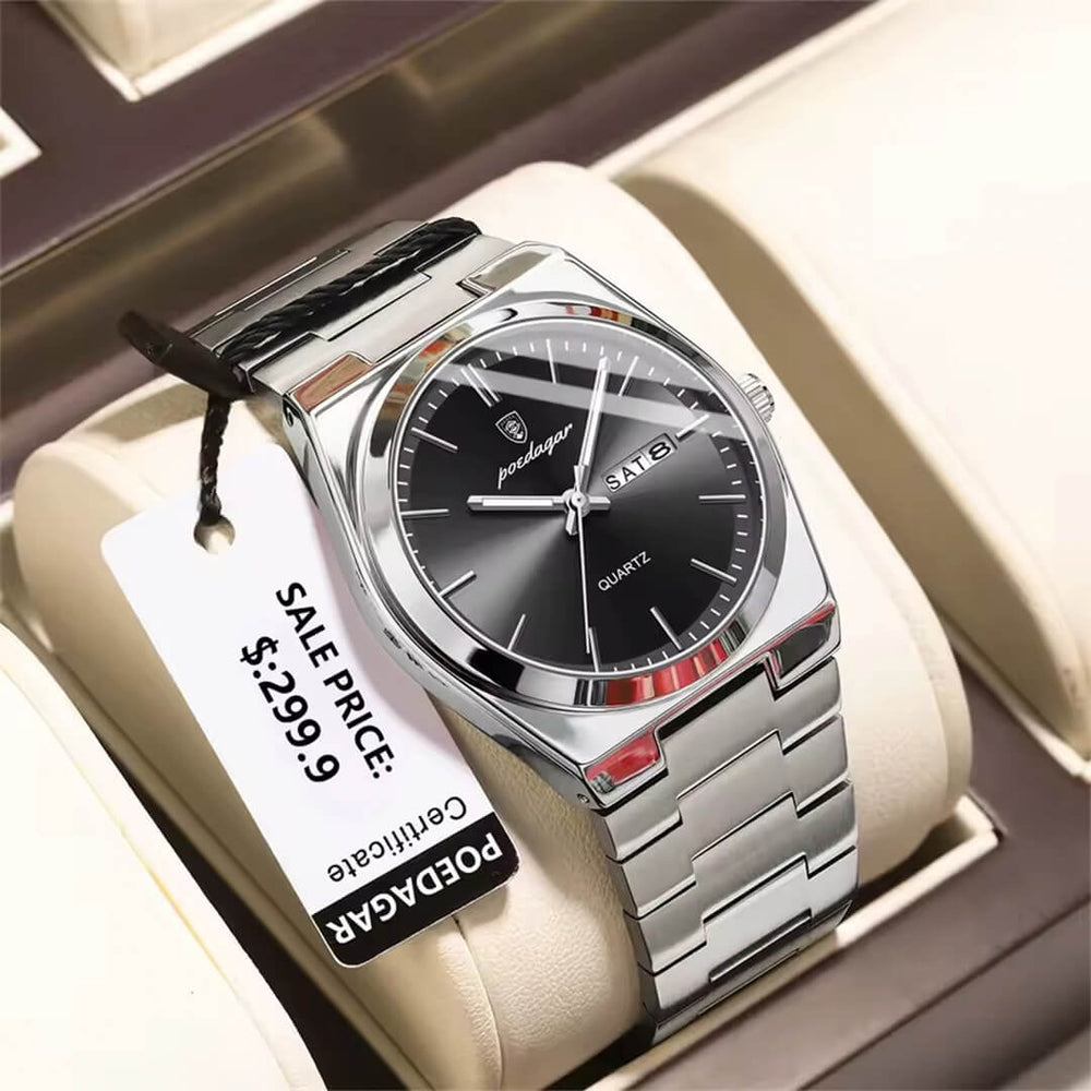 Reloj Poedagar POE-14 Hombre Acero Plateado