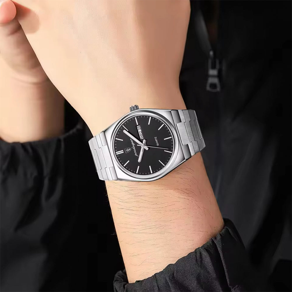 Reloj Poedagar POE-14 Hombre Acero Plateado