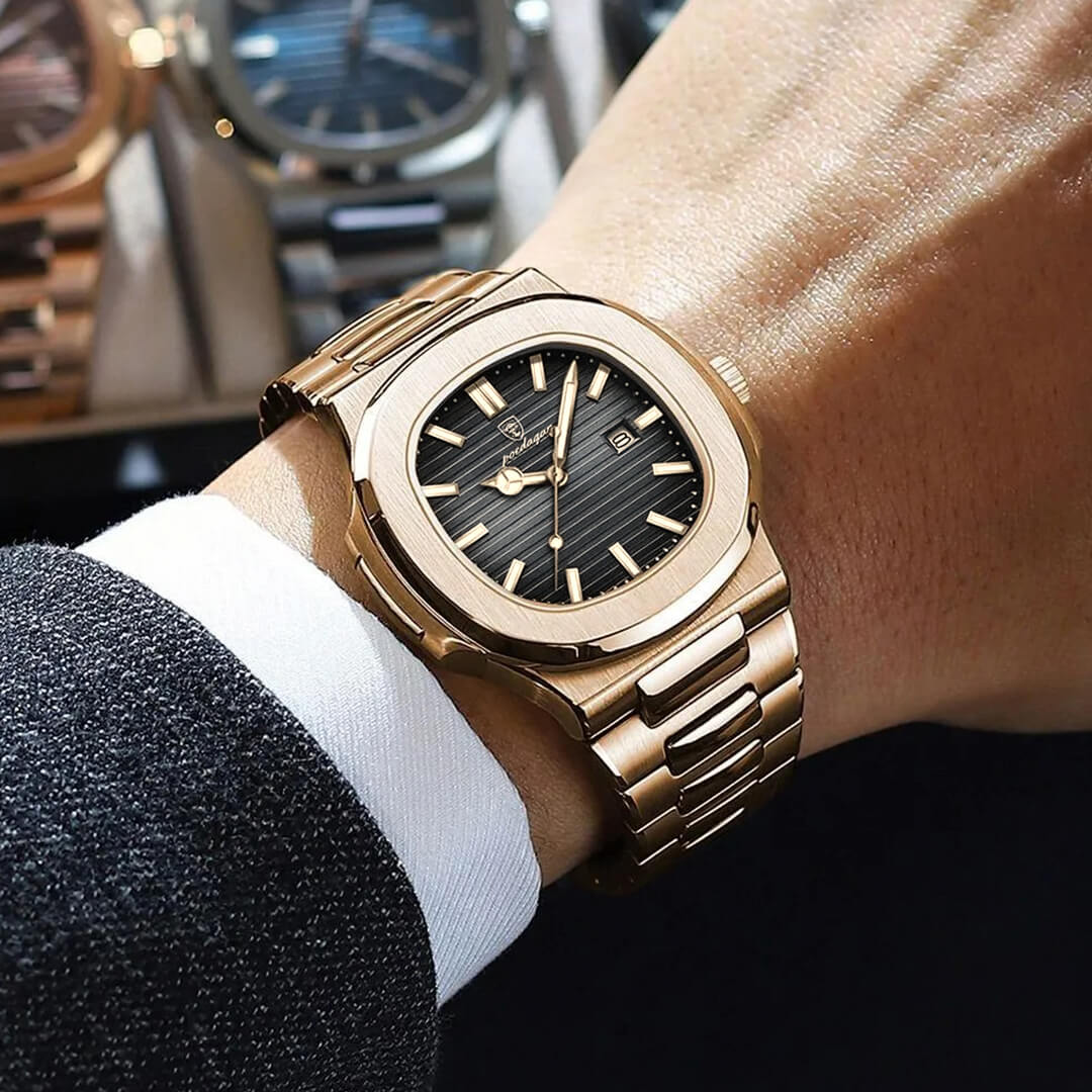 Reloj Poedagar Hombre Acero Bronce | POE-16