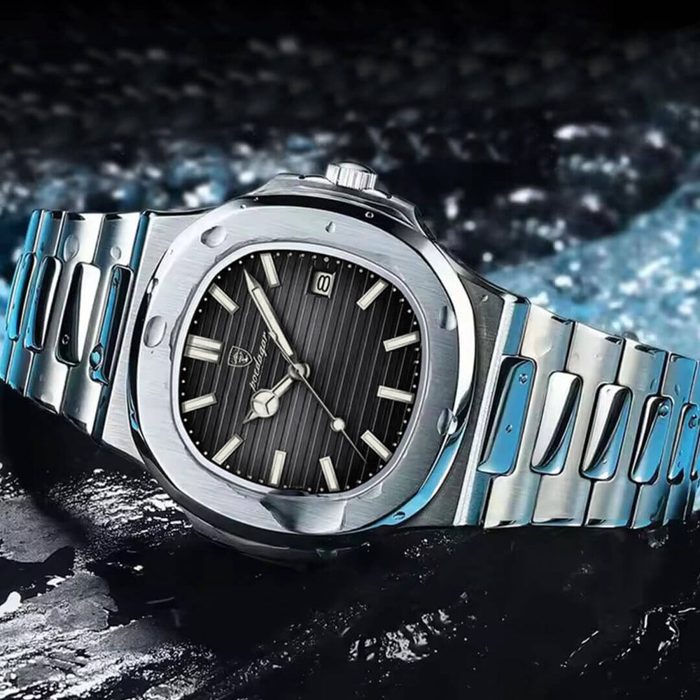 Reloj Poedagar POE-17 Hombre Acero Plateado