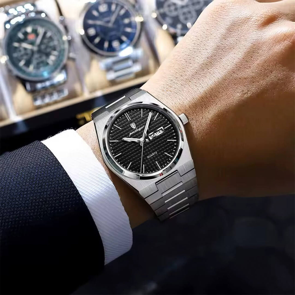 Reloj Poedagar POE-18 Tiffany Hombre Acero Plateado