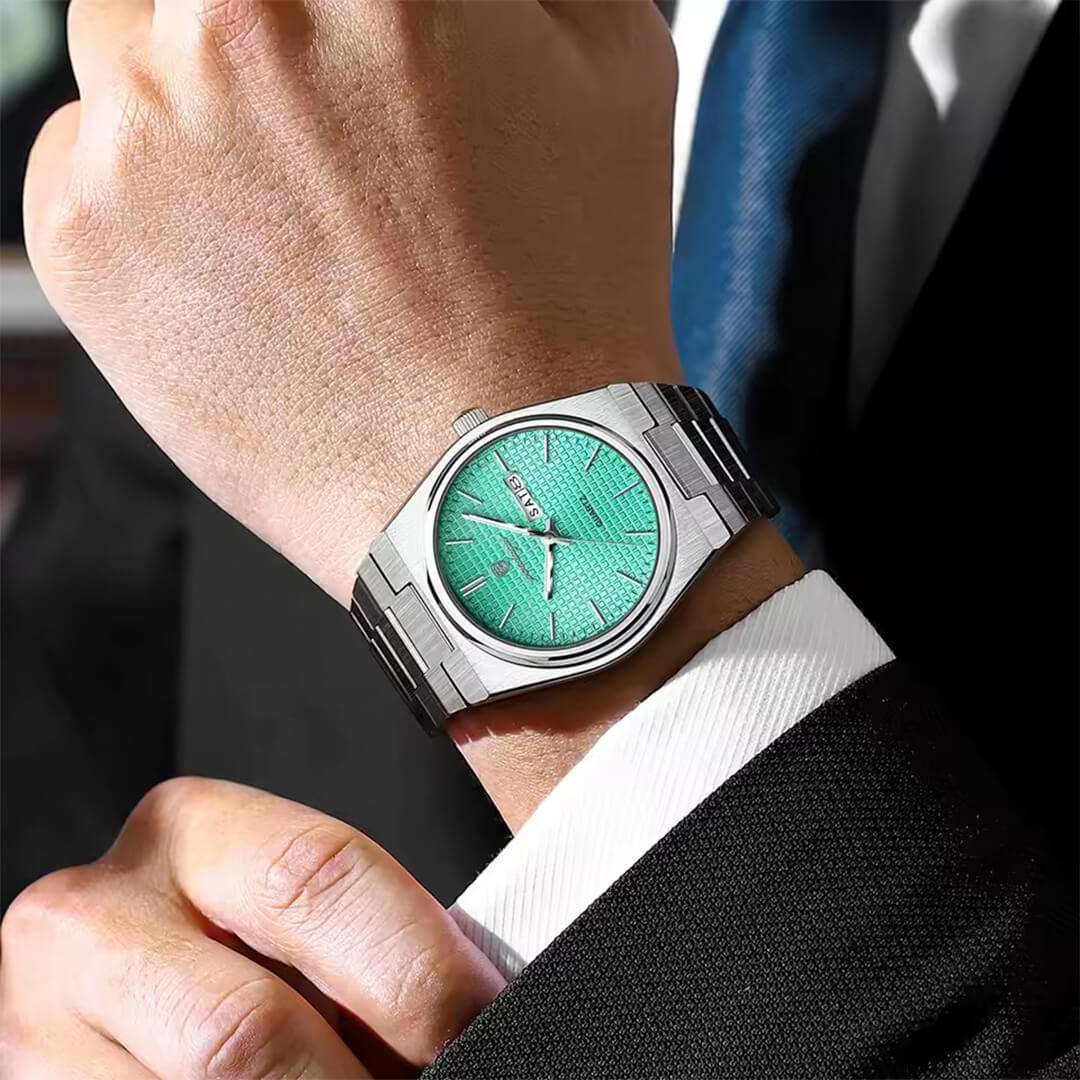 Reloj Poedagar Hombre Tiffany Acero Turquesa | POE-19
