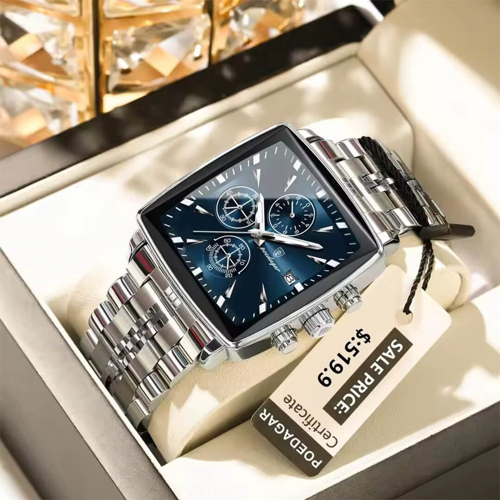 Reloj Poedagar POE-23 Hombre Acero Plateado