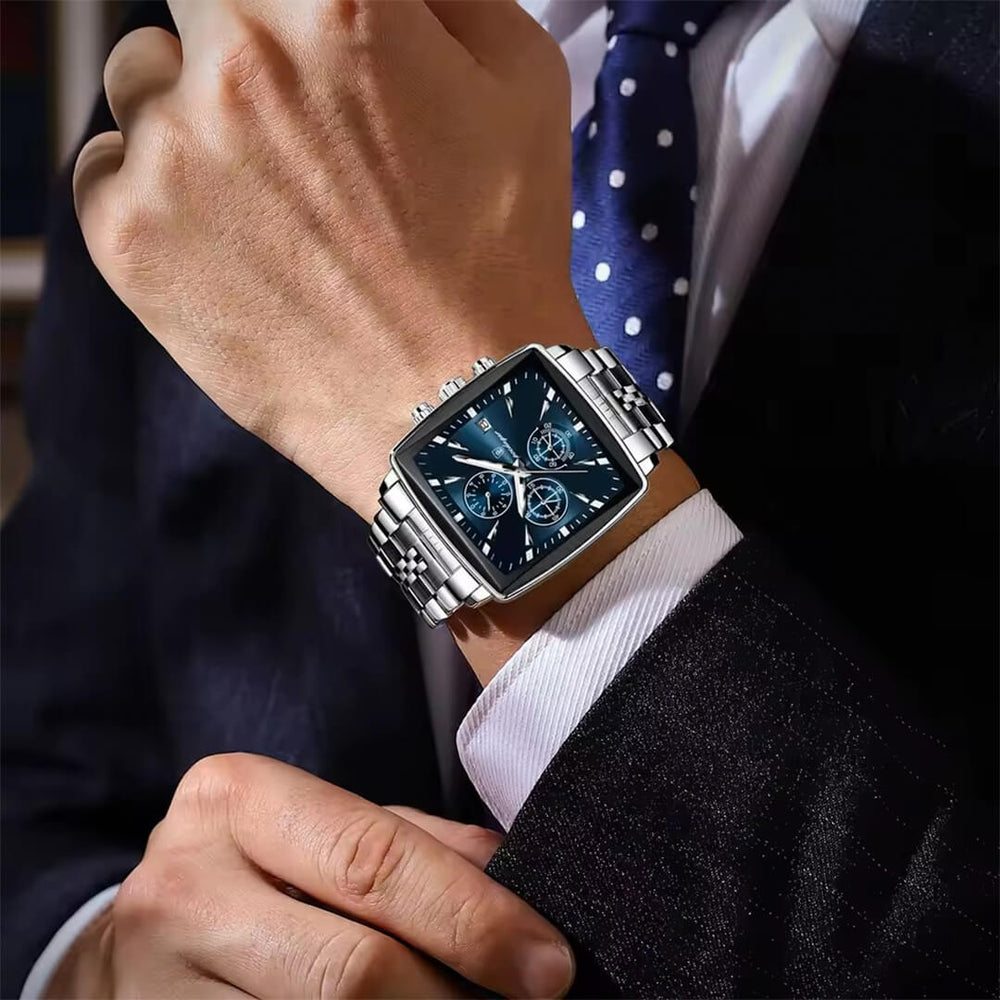 Reloj Poedagar POE-23 Hombre Acero Plateado