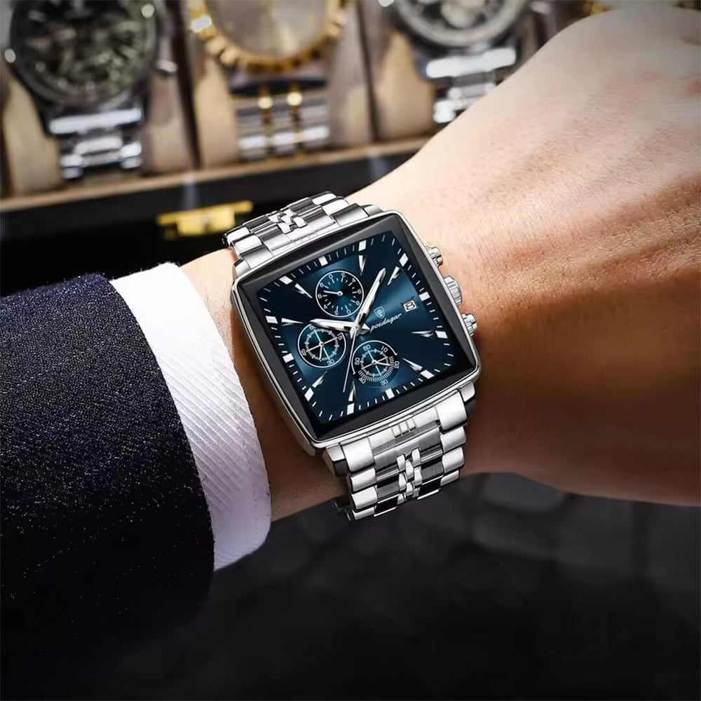 Reloj Poedagar POE-23 Hombre Acero Plateado