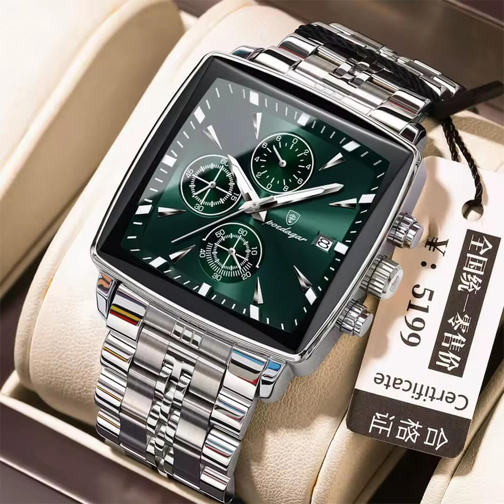 Reloj Poedagar POE-24 Hombre Acero Plateado