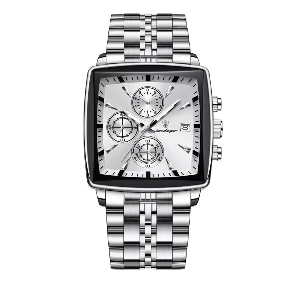 Reloj Poedagar POE-25 Hombre Acero Plateado