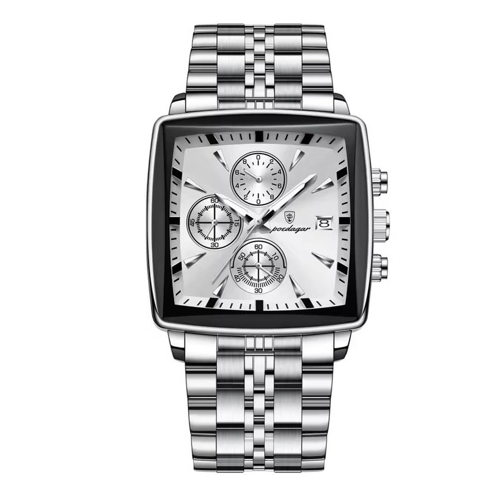 Reloj Poedagar POE-25 Hombre Acero Plateado