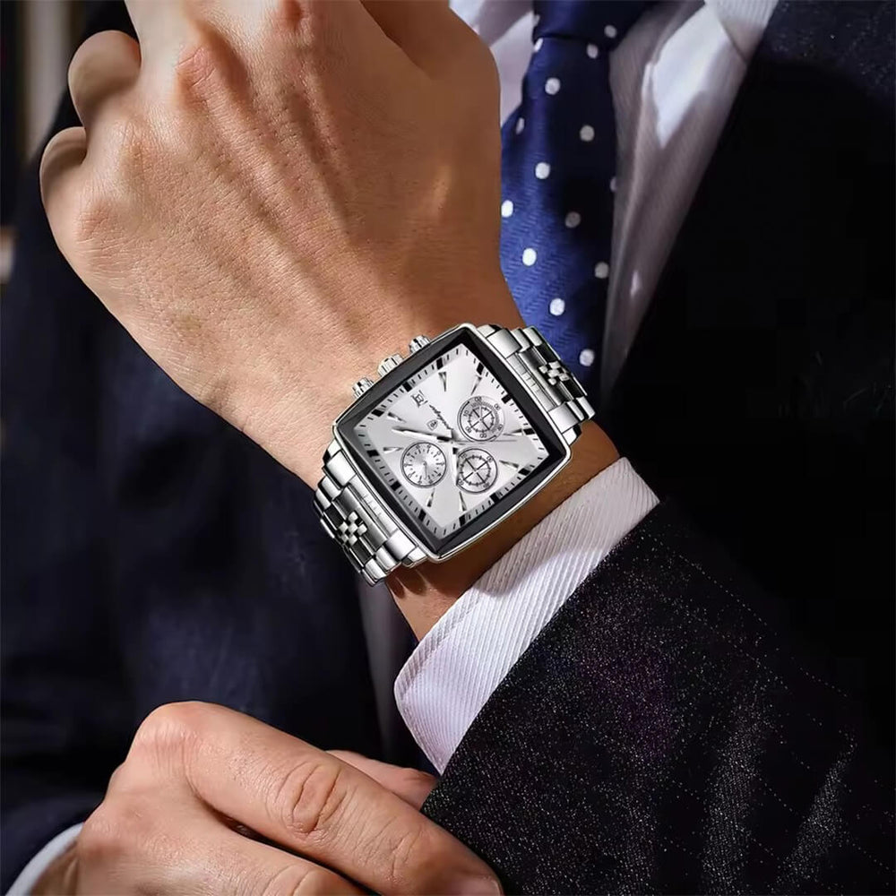 Reloj Poedagar POE-25 Hombre Acero Plateado