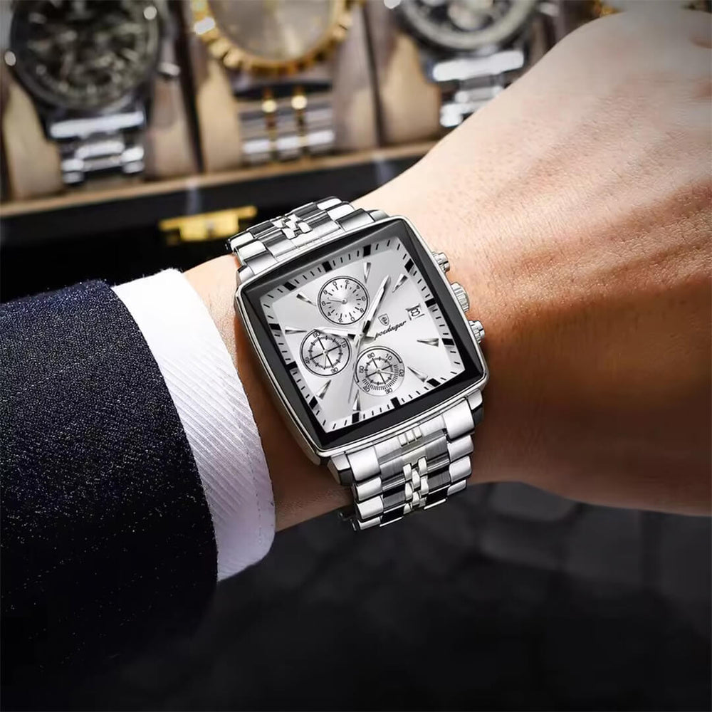 Reloj Poedagar POE-25 Hombre Acero Plateado