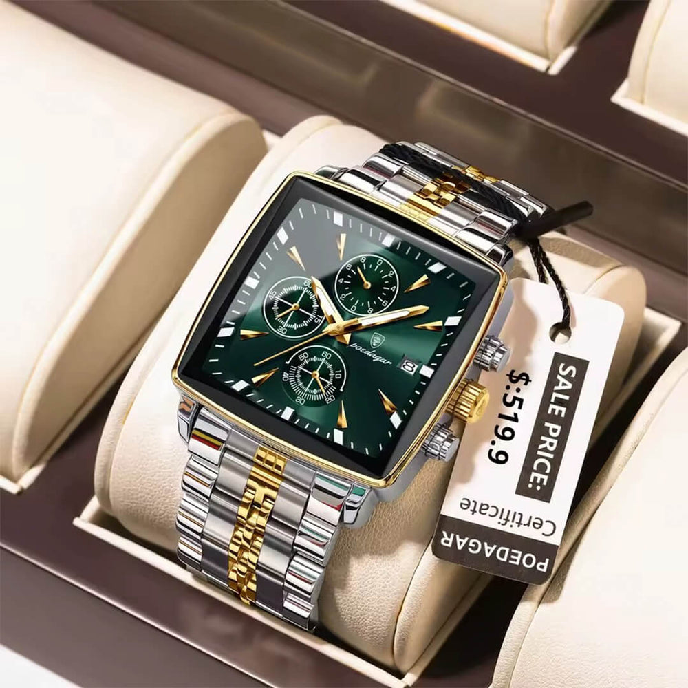 Reloj Poedagar POE-30 Hombre Acero Plateado