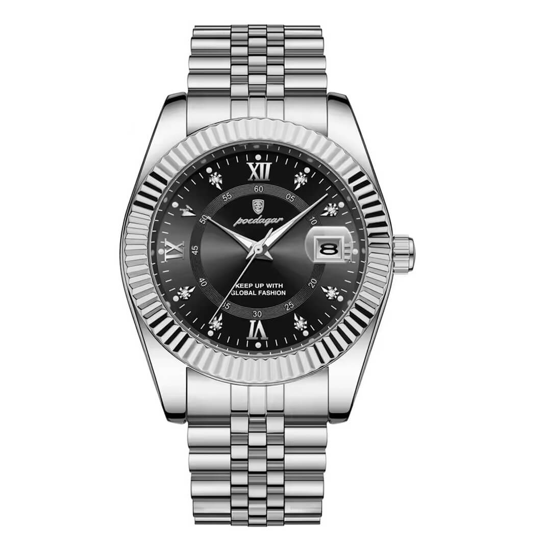 Reloj Poedagar POE-32 Hombre Acero Plateado