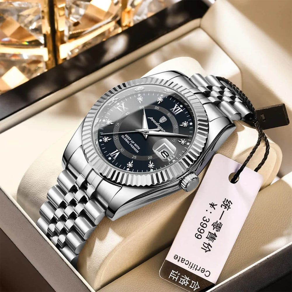 Reloj Poedagar POE-32 Hombre Acero Plateado