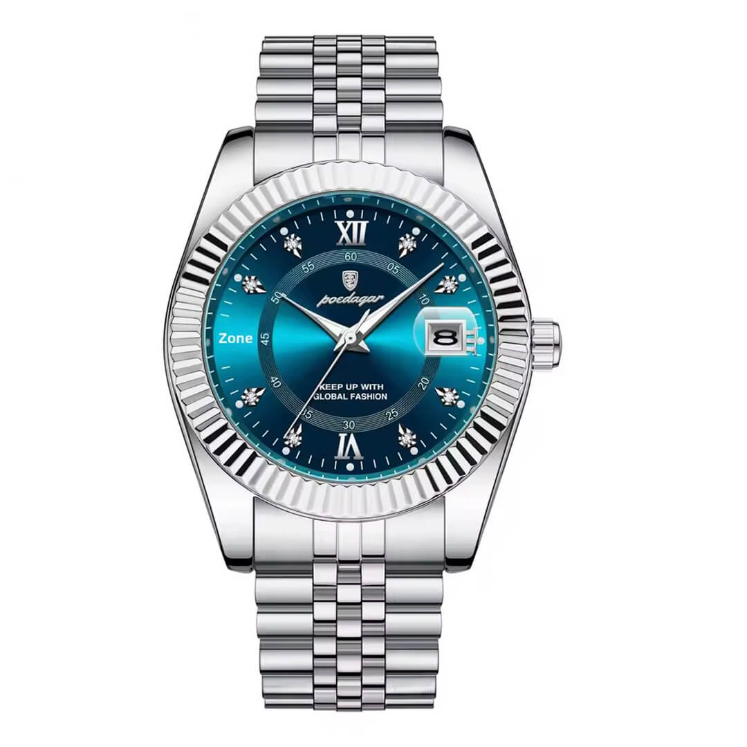Reloj Poedagar POE-33 Hombre Acero Plateado