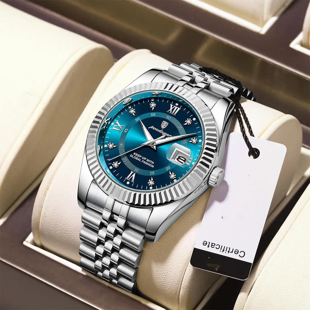 Reloj Poedagar POE-33 Hombre Acero Plateado