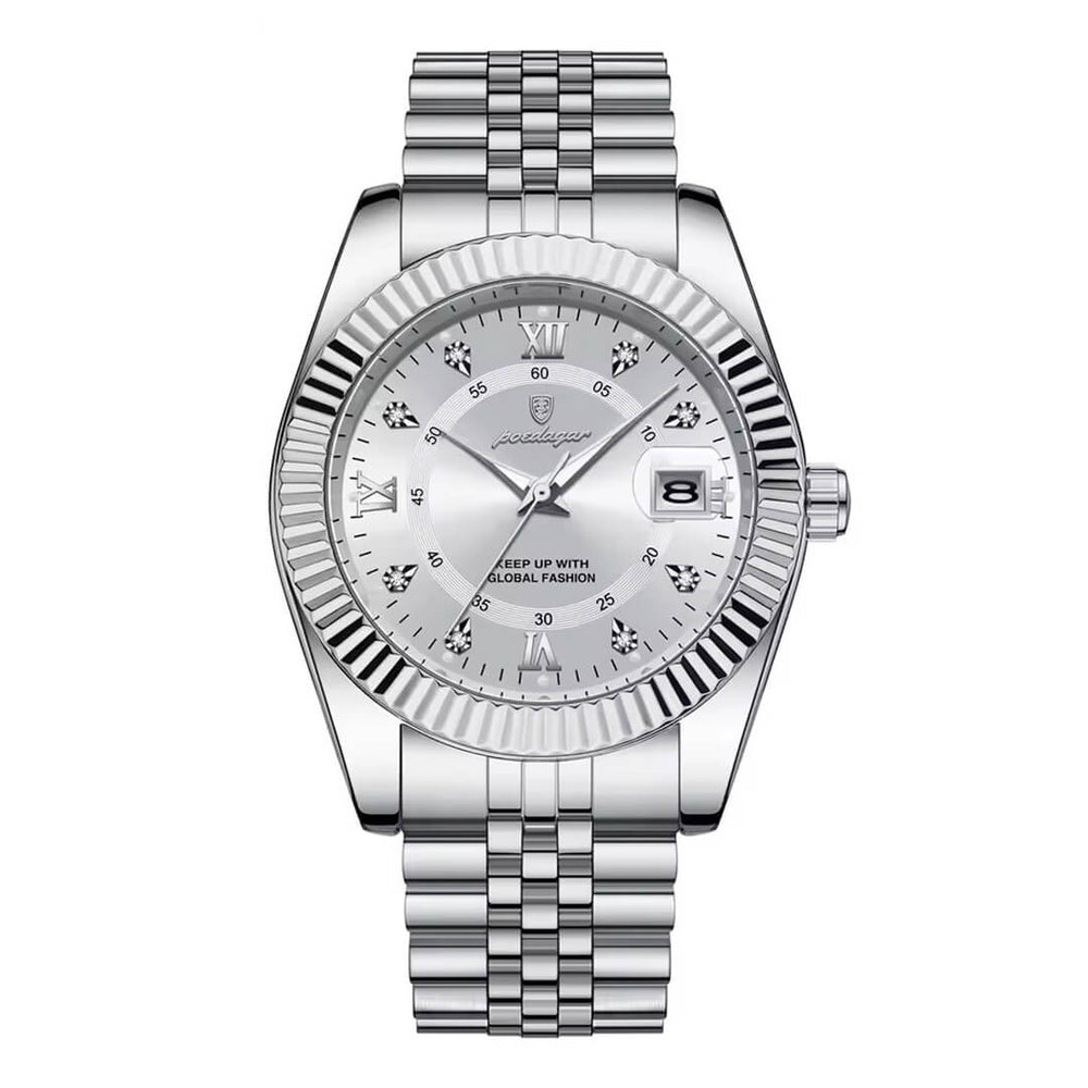 Reloj Poedagar POE-34 Hombre Acero Plateado