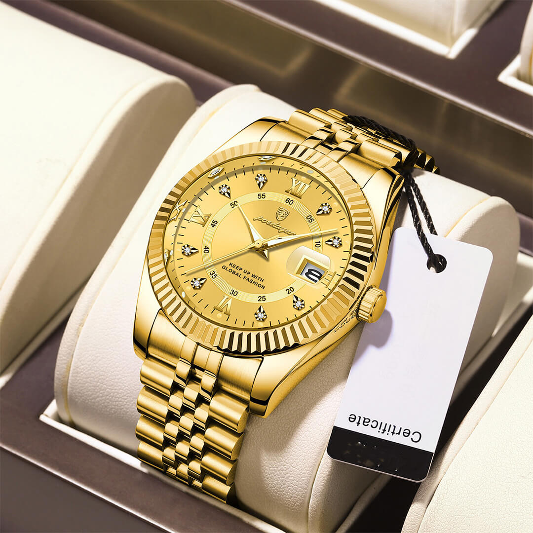 Reloj Poedagar Hombre Acero Dorado | POE-35