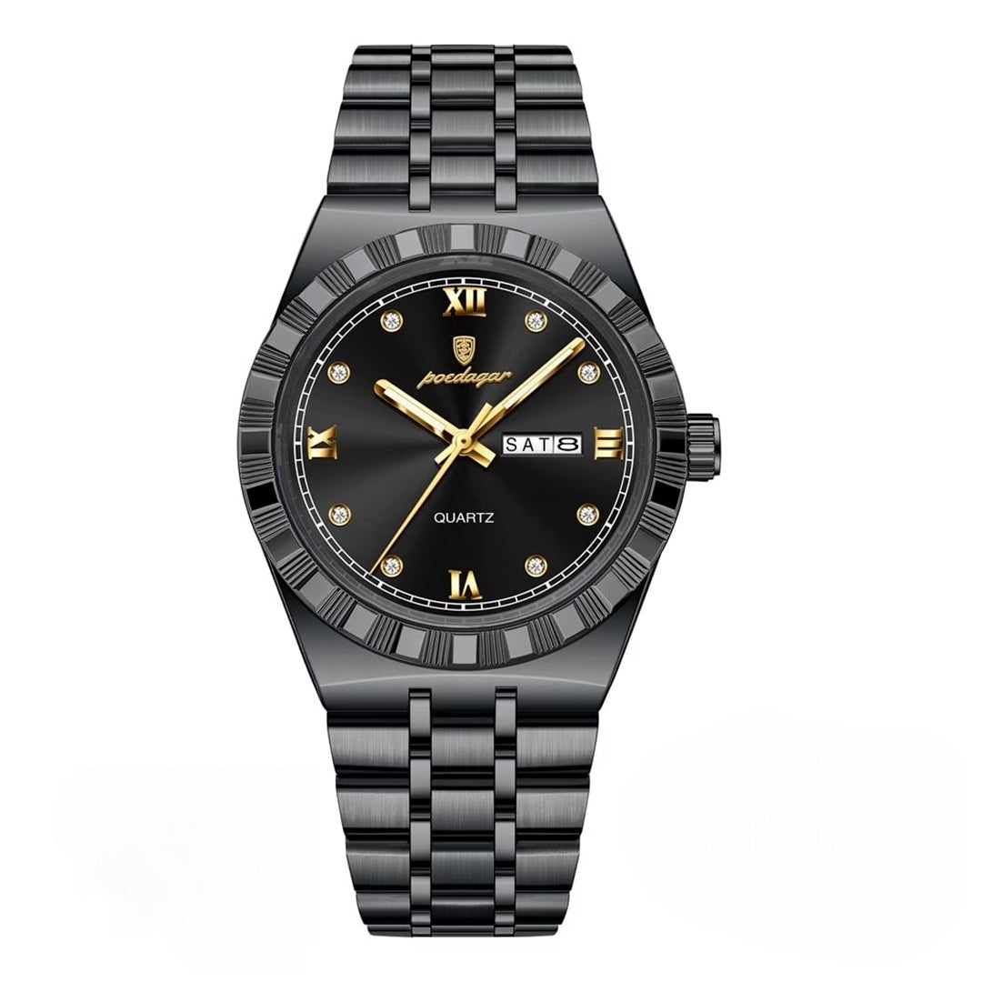 Reloj Poedagar Hombre Acero Negro | POE-39