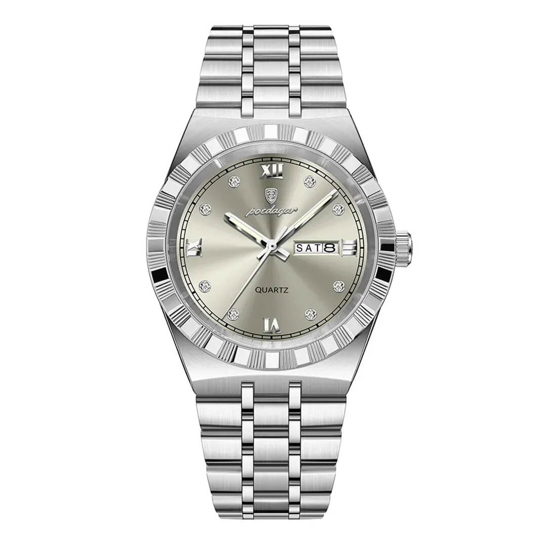 Reloj Poedagar POE-40 Hombre Acero Plateado