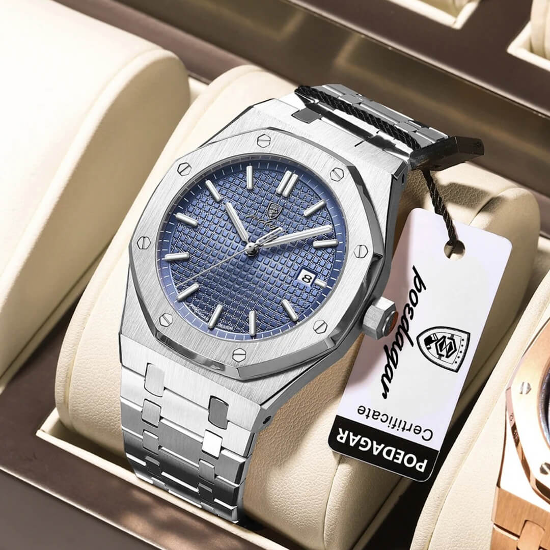 Reloj Poedagar Hombre Acero Azul | POE-44