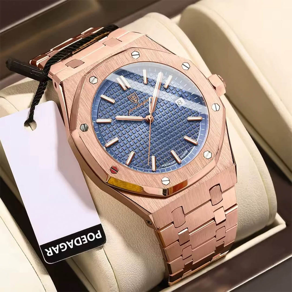 Reloj Poedagar POE-45 Hombre Acero Oro Rosa