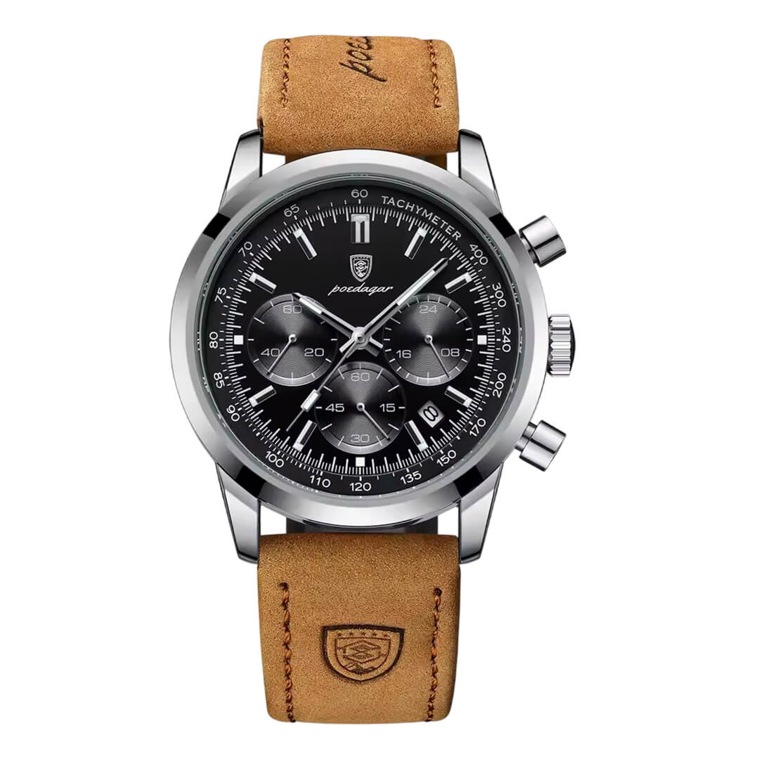 Reloj Poedagar Hombre Cuero Marrón | POE-48