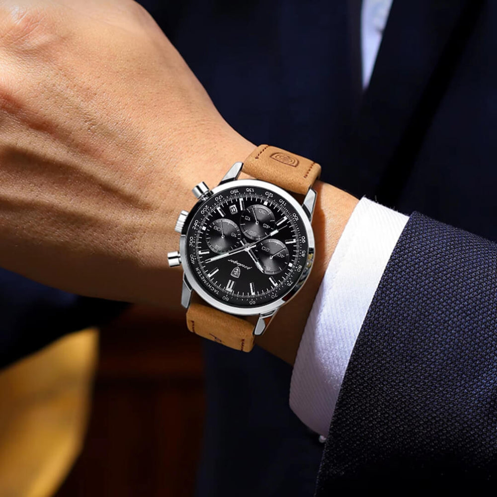 Reloj Poedagar POE-48 Hombre Cuero Marrón