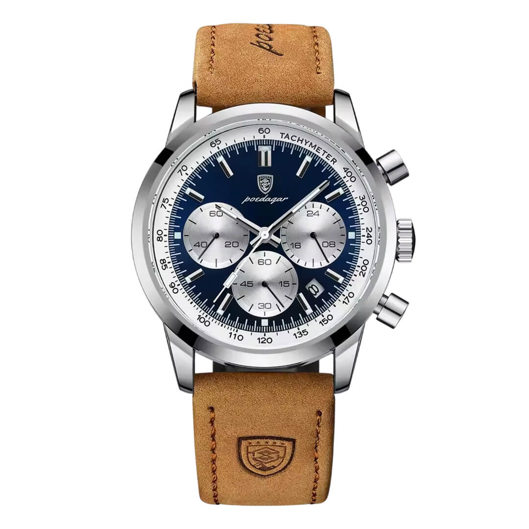 Reloj Poedagar Hombre Cuero Marrón | POE-49