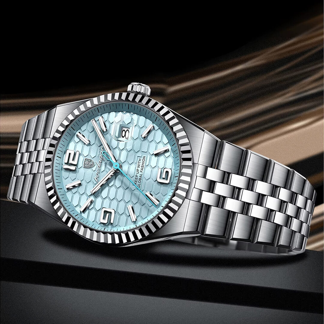 Reloj Poedagar POE-51 Hombre Acero Celeste