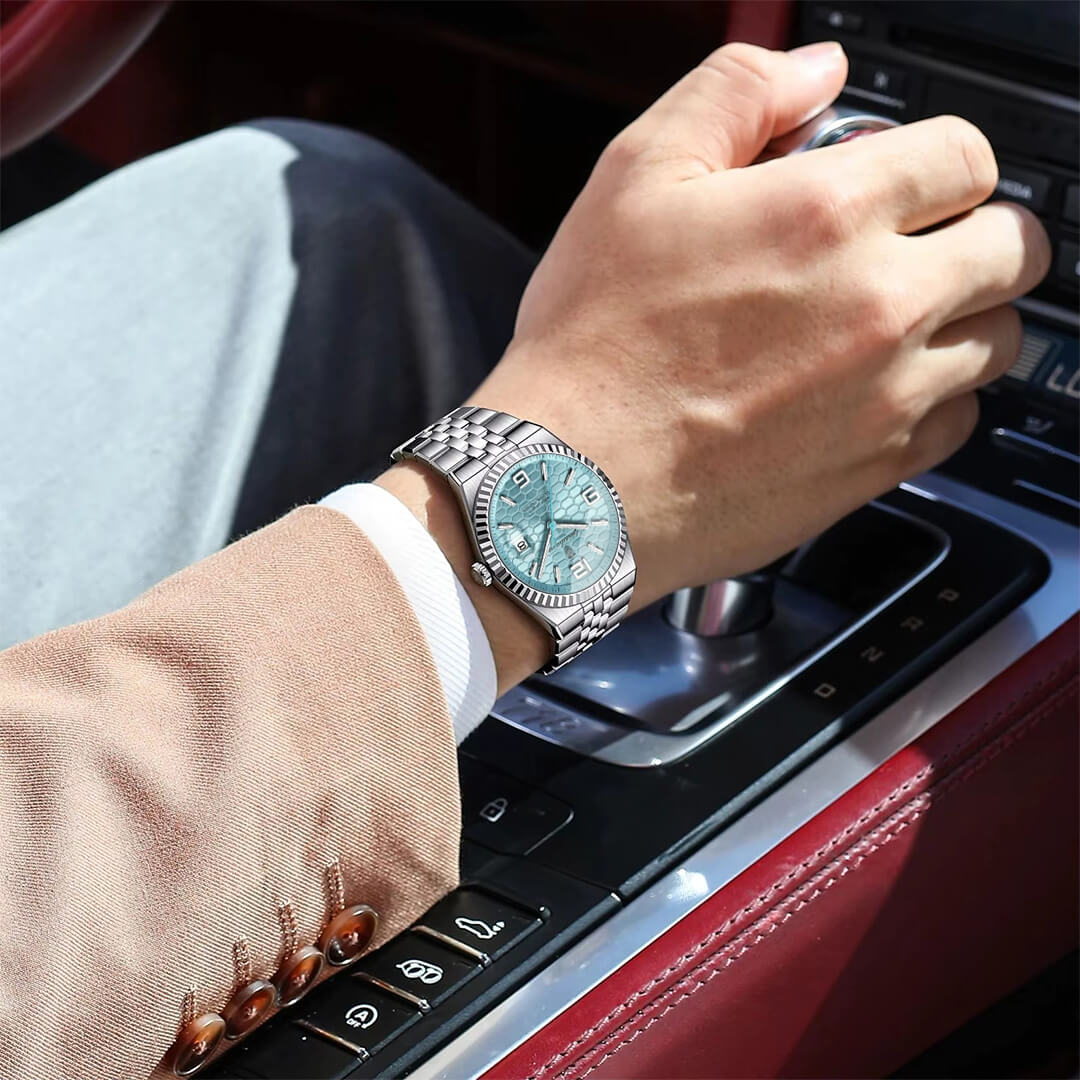 Reloj Poedagar POE-51 Hombre Acero Celeste