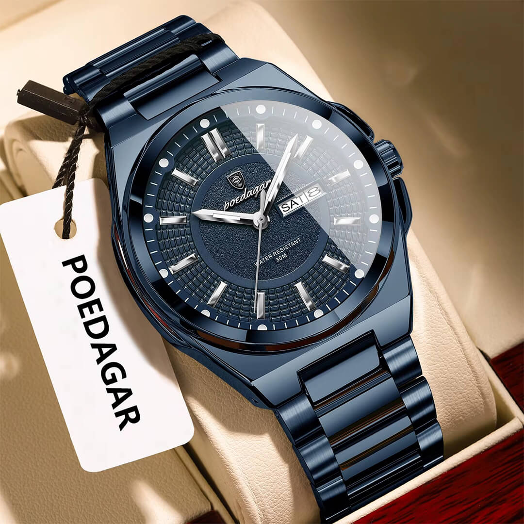 Reloj Poedagar POE-52 Hombre Acero Azul