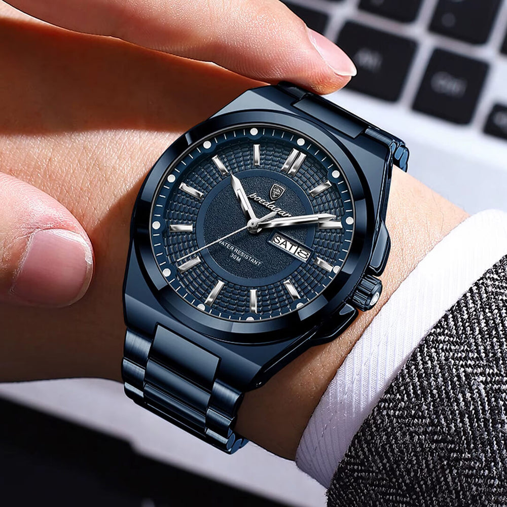 Reloj Poedagar POE-52 Hombre Acero Azul