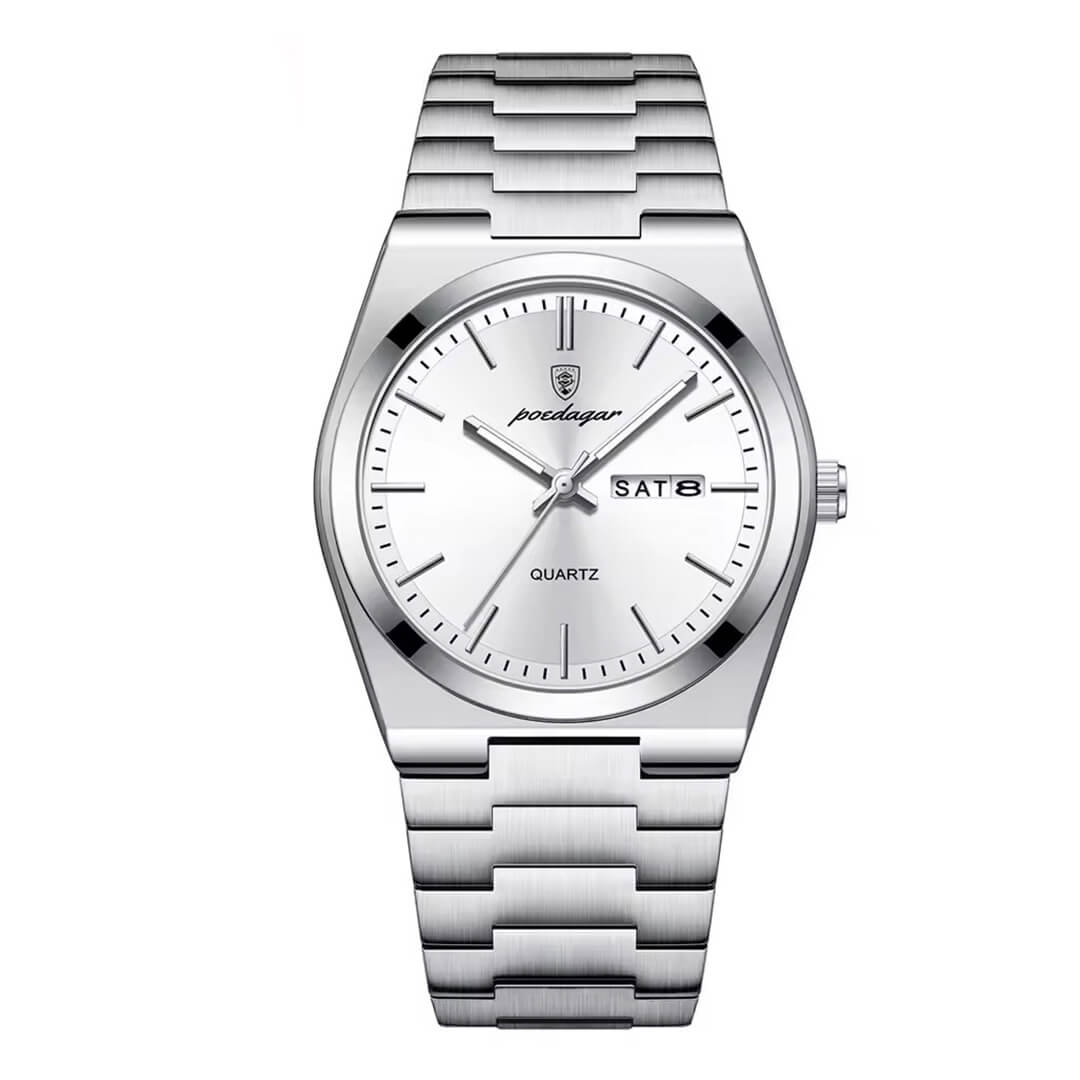 RELOJ POEDAGAR PLATEADO CON NEGRO POE-6
