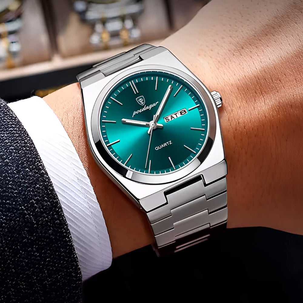 Reloj Poedagar POE-15 Hombre Acero Plateado