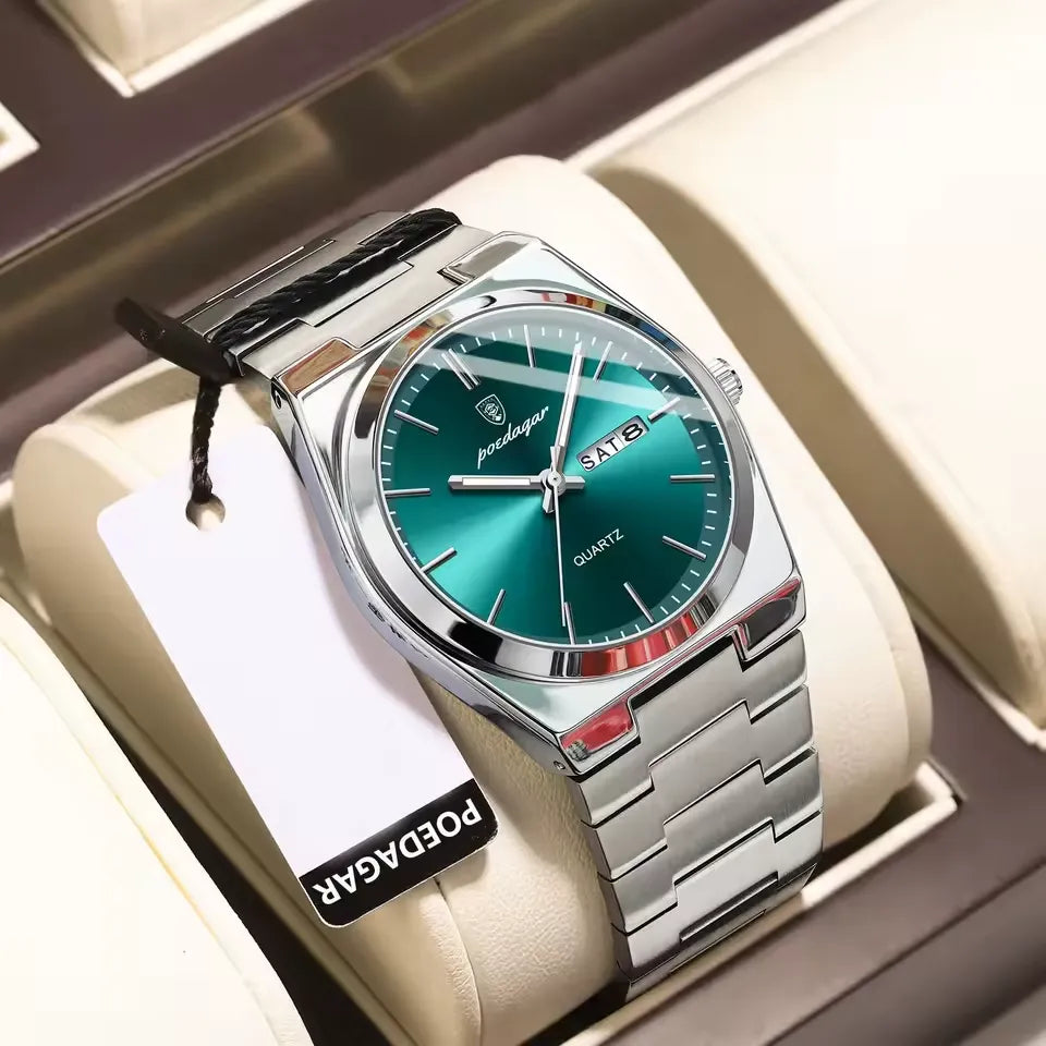 Reloj Poedagar POE-15 Hombre Acero Plateado